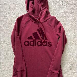Adidas Women's Maroon Hoodie Sweater
